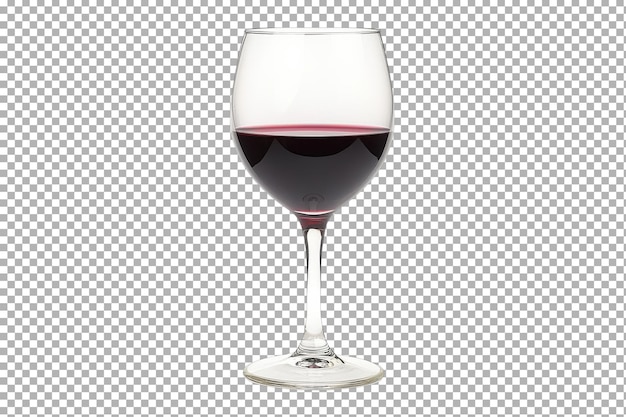 Elegantna szklanka z czerwonym winem na przezroczystym tle