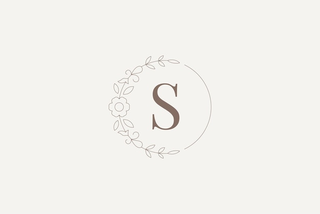 Elegantne kwiat kwiatowy okrąg kontur logo dla wzoru projektowania kosmetologii