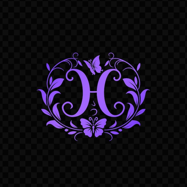 PSD elegantne orchidee monogram logo z dekoracyjnymi winoroślami i butte creative psd vector design cnc tattoo