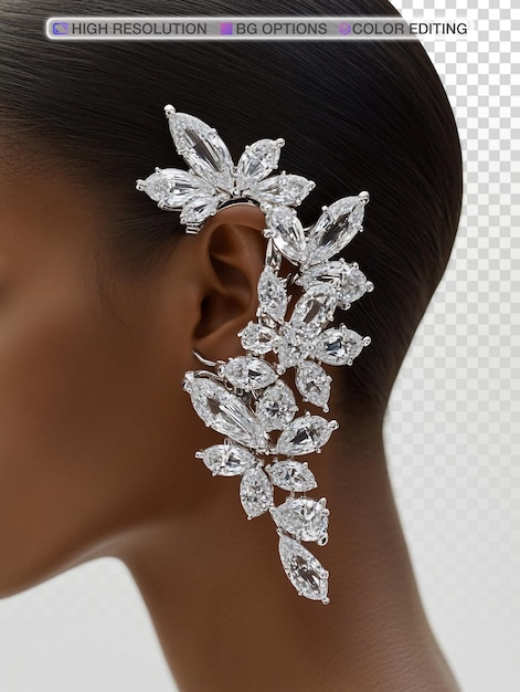 Elegantne, unikalne kajdanki do uszu z różnymi diamentami jako eleganckie akcesoria