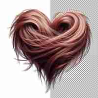 PSD elegantne włosy w kształcie serca png