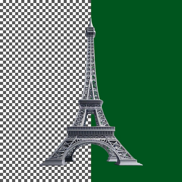 Elegantny model wieży Eiffla 3D dla Paryża Tematyczne projekty na przezroczystym tle png psd