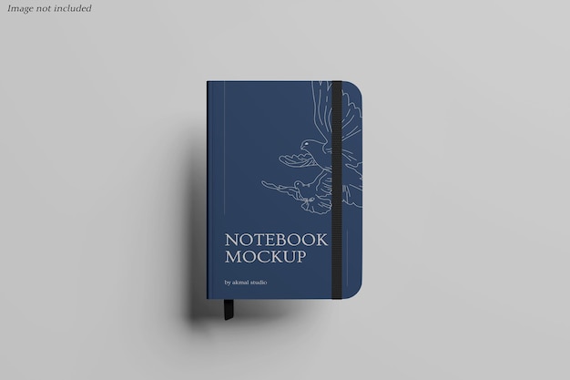 Elegantny niebieski model notebooka z elastycznym paskiem i zakładką