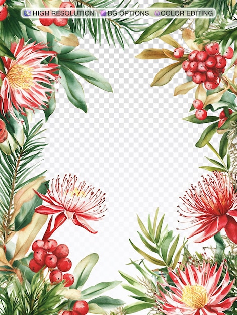 Elegantny projekt papieru do świątecznych listów z australijskimi kwiatami