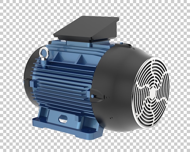 Elektrische motor geïsoleerd op transparante achtergrond 3d-rendering illustratie