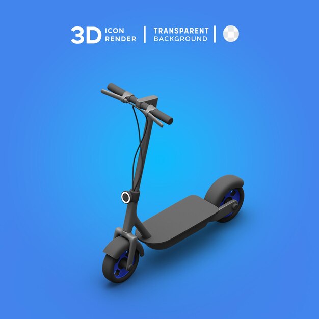 PSD elektrische scooter 3d illustratie rendering 3d icoon gekleurd geïsoleerd