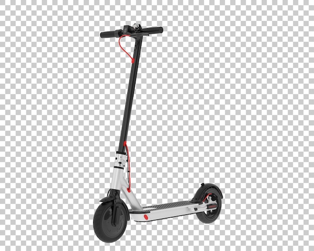 Elektrische scooter geïsoleerd op doorzichtige achtergrond 3D-rendering illustratie