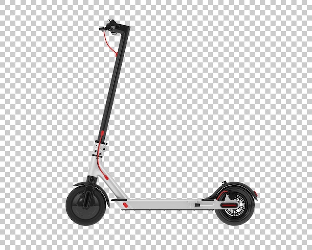 Elektrische scooter geïsoleerd op doorzichtige achtergrond 3D-rendering illustratie