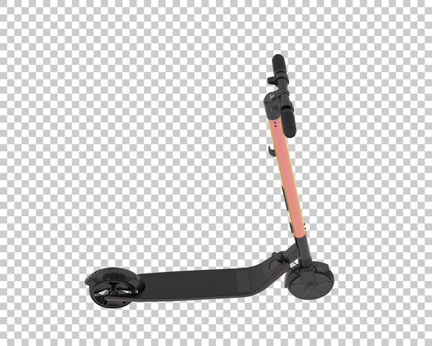 Elektrische scooter geïsoleerd op doorzichtige achtergrond 3D-rendering illustratie