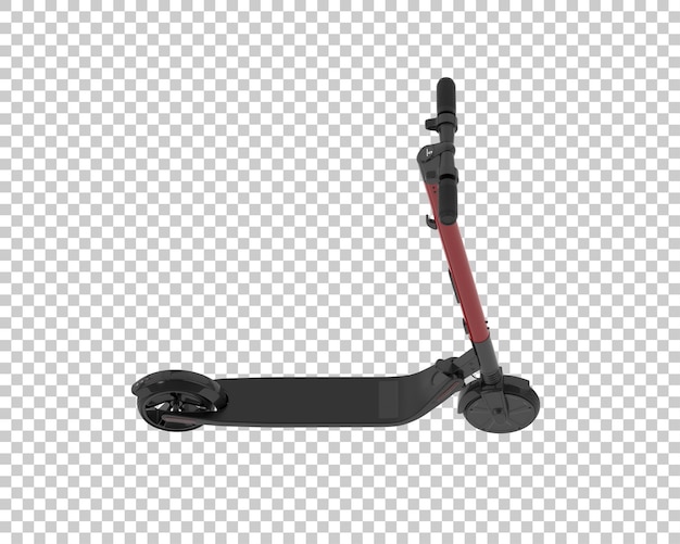 Elektrische scooter geïsoleerd op doorzichtige achtergrond 3D-rendering illustratie