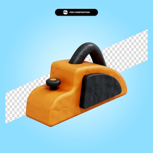 Elektryczny strug 3d render ilustracja na białym tle