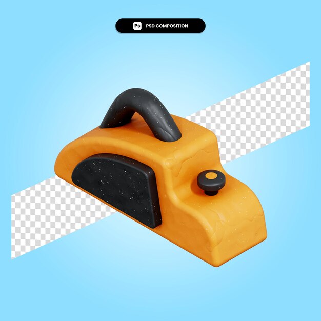 Elektryczny strug 3d render ilustracja na białym tle