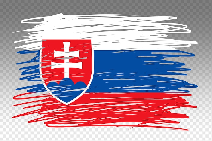 PSD element flagi słowacji przejrzysty wzór szablonu pociąg szczotki flaga słowacji transparentny wzór