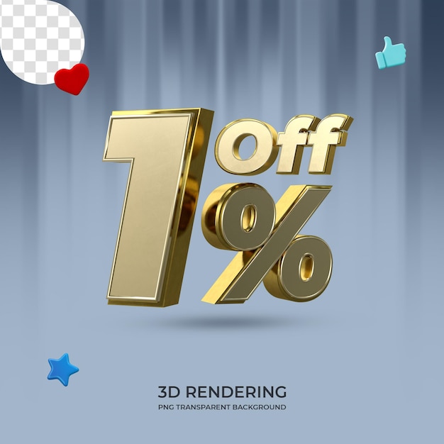 Element graficzny 1 procent zniżki na renderowanie 3d