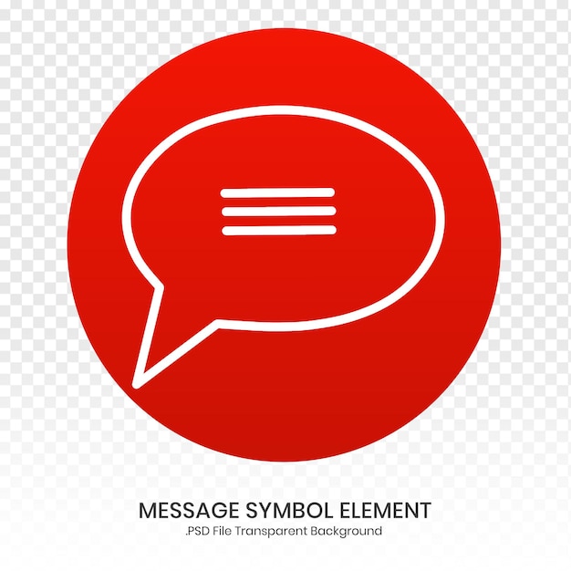element ikony czatu z okrągłym czerwonym przyciskiem