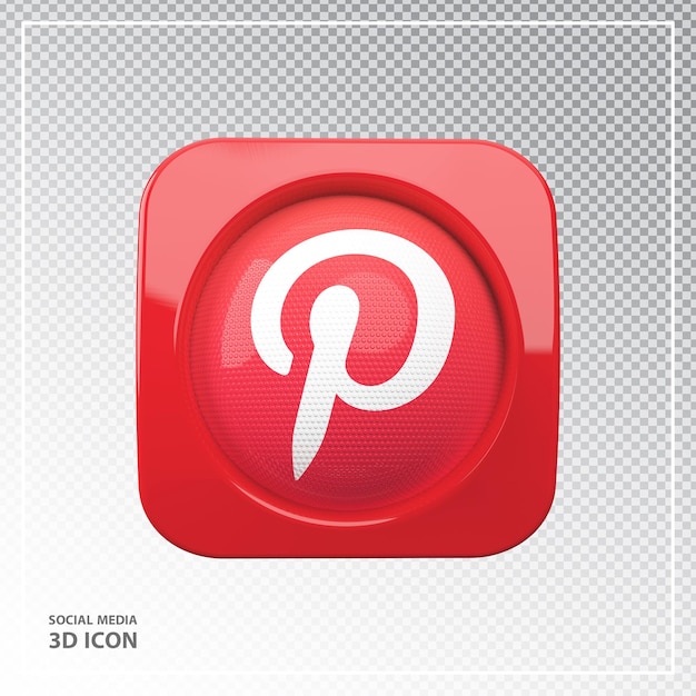 PSD 요소 pinterest 아이콘 스타일 3d 렌더링