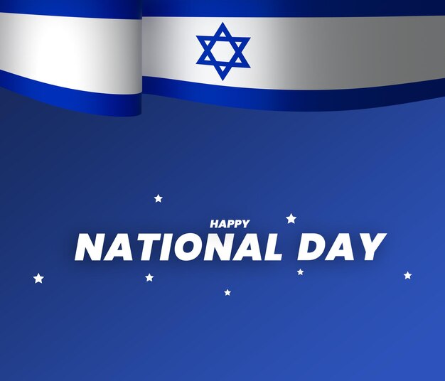 PSD element projektu flagi izraela narodowy dzień niepodległości baner wstążka psd