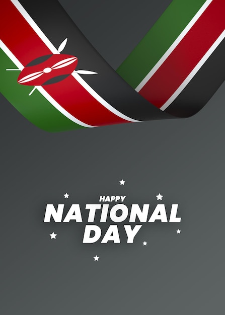 PSD element projektu flagi kenii narodowy dzień niepodległości baner wstążka psd
