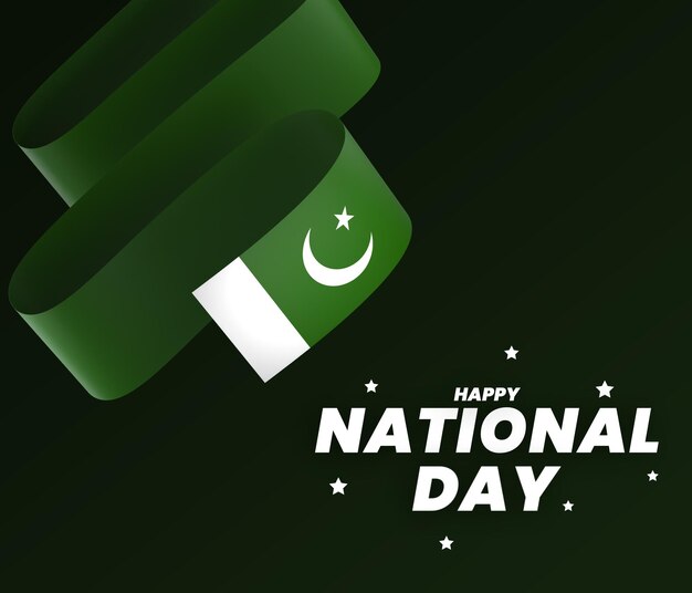 PSD element projektu flagi pakistanu narodowy dzień niepodległości baner wstążka psd