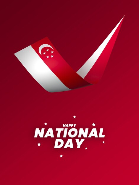PSD element projektu flagi singapuru narodowy dzień niepodległości baner wstążka psd