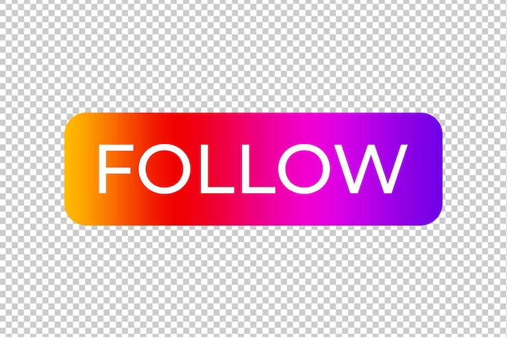 PSD element przycisku śledzenia instagrama przejrzysty format pliku tła psd kolor gradientu