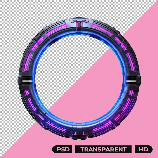 Element techniczny HUD okrągły pusty ramy izolowany na przezroczystym tle