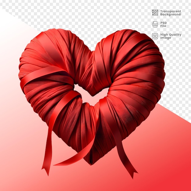 PSD elemento 3d coracao de fita 3d ribbon heart