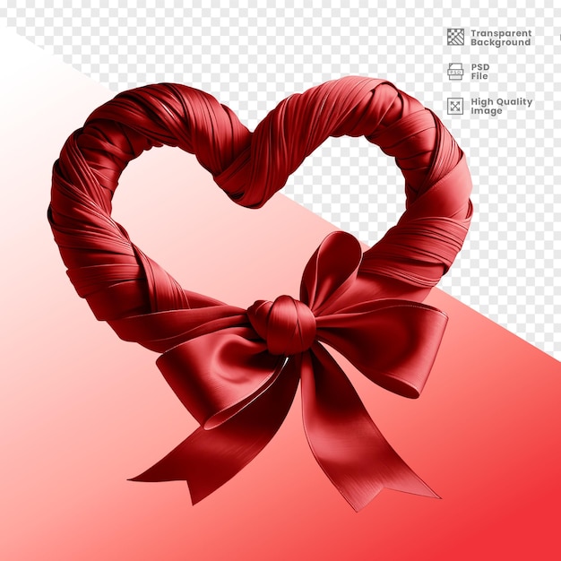 PSD elemento 3d coracao de fita 3d ribbon heart