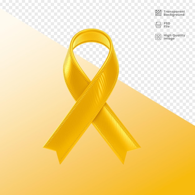 PSD elemento 3d fita contra cancer amarela 3d element yellow anticancer ribbon
