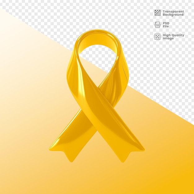 Elemento 3d fita contra cancer amarela 3d element yellow anticancer ribbon