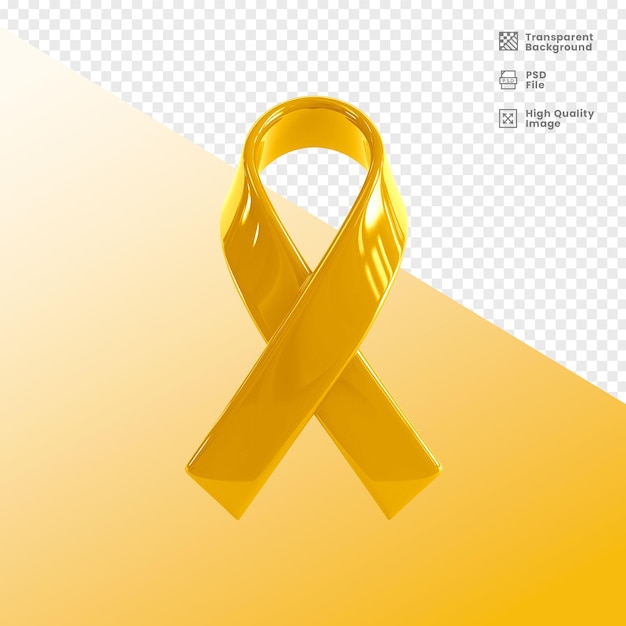 PSD elemento 3d fita contra cancer amarela 3d element yellow anticancer ribbon