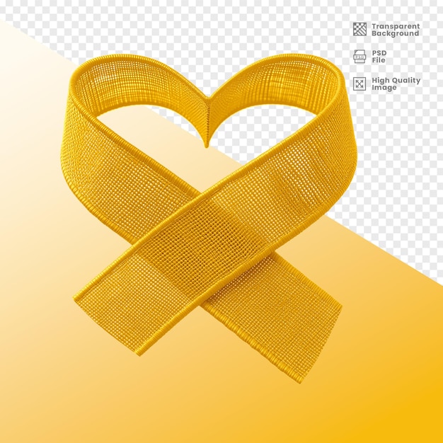 PSD elemento 3d fita contra cancer amarela 3d element yellow anticancer ribbon