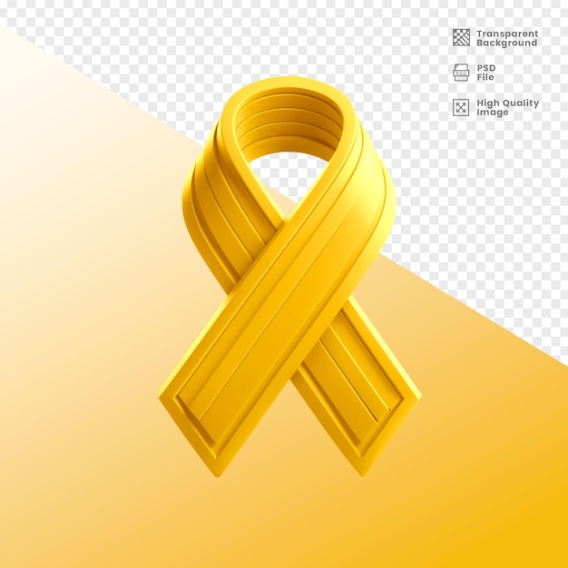 PSD elemento 3d fita contra cancer amarela 3d element żółta wstążka przeciwnowotworowa