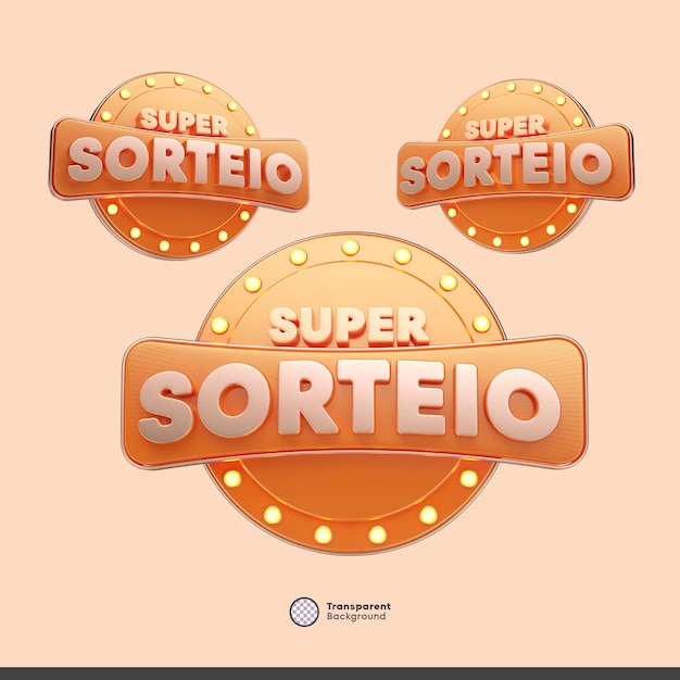 PSD elemento 3d super sorteio