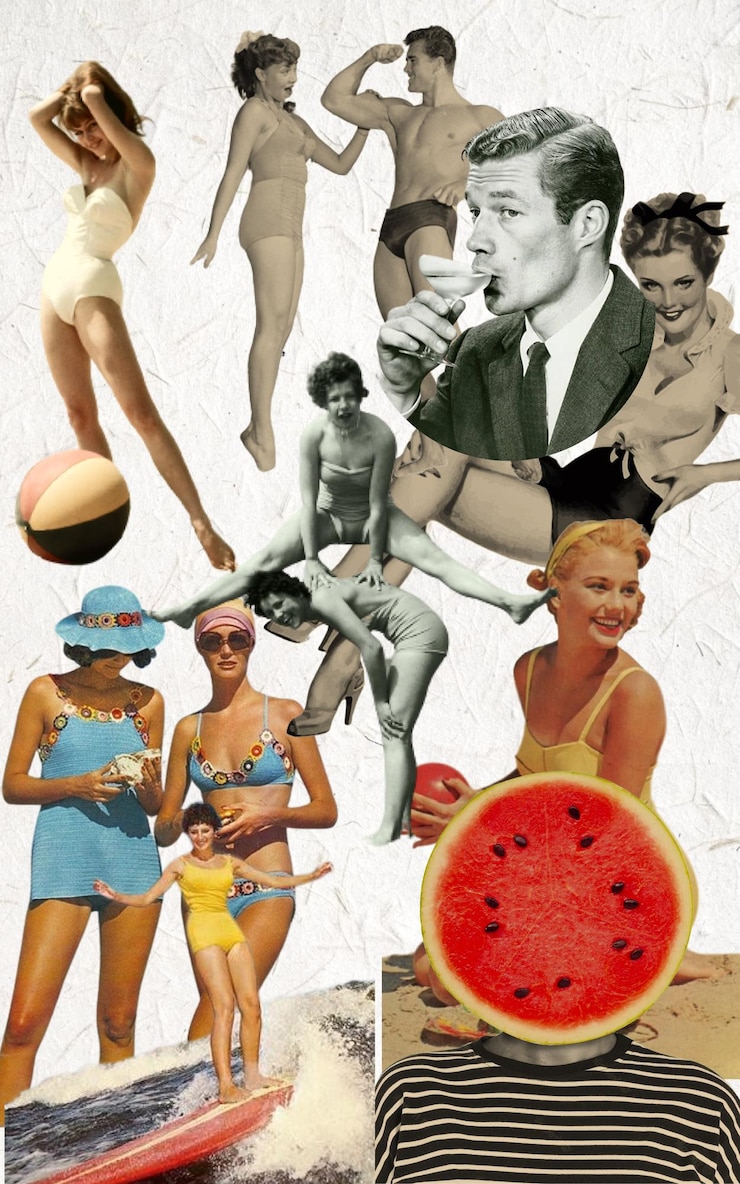 PSD elementy kolażu psd pop art vintage
