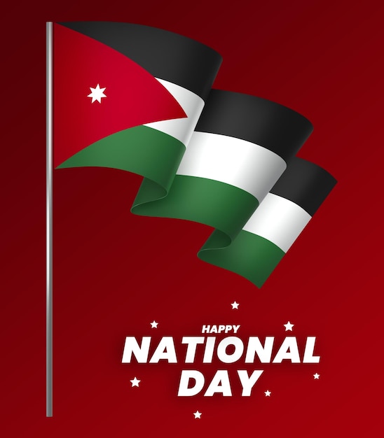 PSD elementy projektowania flagi jordanii dzień niepodległości baner wstążka psd