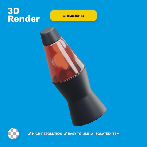 PSD elementy ui lava lamp w renderze 3d
