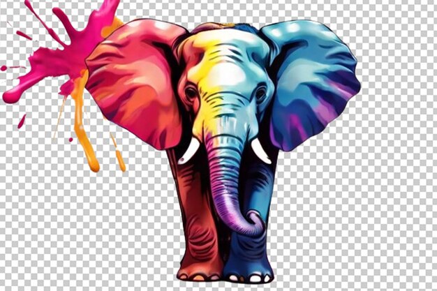 Elephant happy holi colorful background