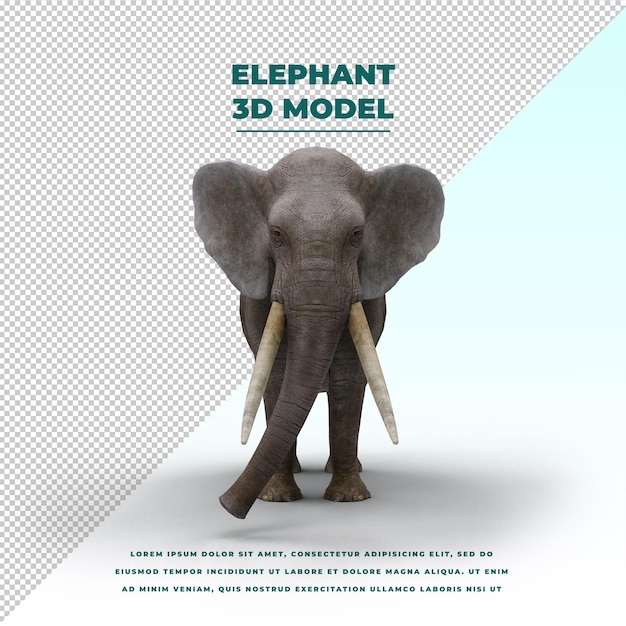 PSD elephant isolated