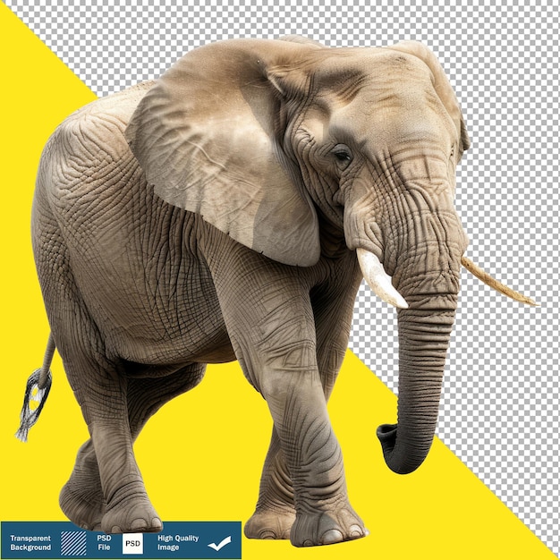 PSD elephant smiley face full body high resolution transparent background png psd