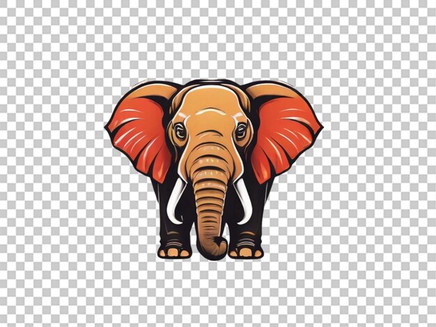 PSD elephant vector design flat detailed on transparent background