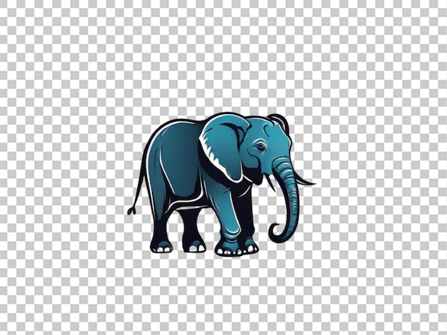 Elephant vector ontwerp vlak gedetailleerd op transparante achtergrond