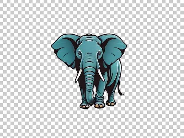 PSD elephant vector ontwerp vlak gedetailleerd op transparante achtergrond