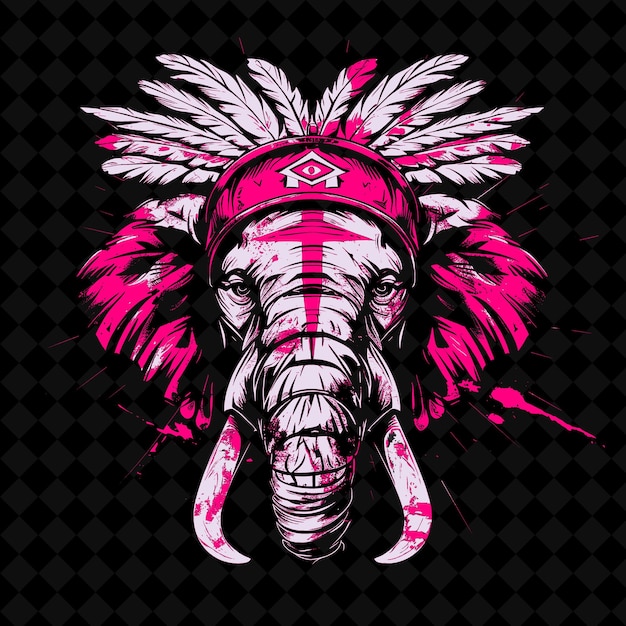 PSD an elephant with a headband and an indian headband