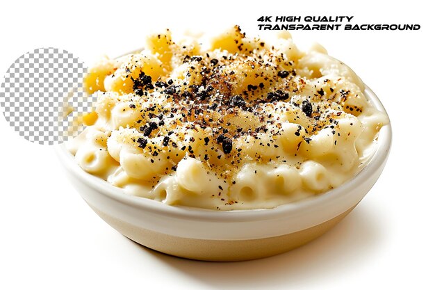 PSD elevate the beloved mac and cheese with luxurious flavors on transparent background