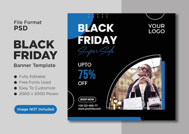 PSD elevate i vostri banner del black friday con disegni premium