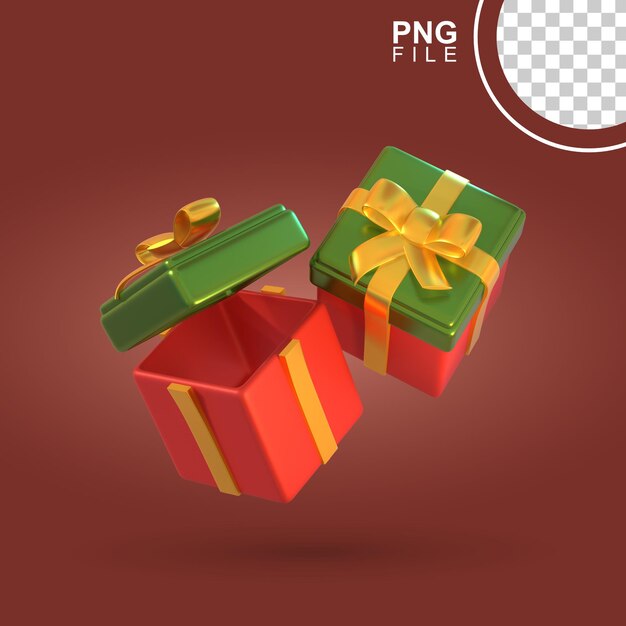 Elevated 3D Illustration Twin Christmas Surprise Boxes