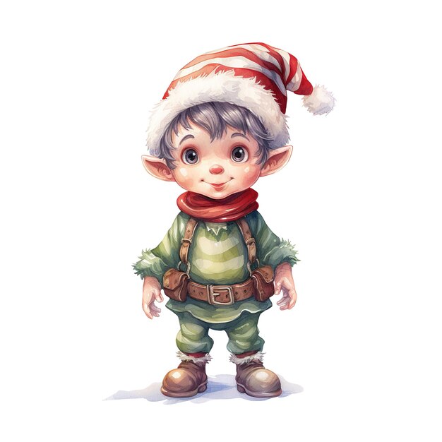 PSD elf for christmas event watercolor style ai generated