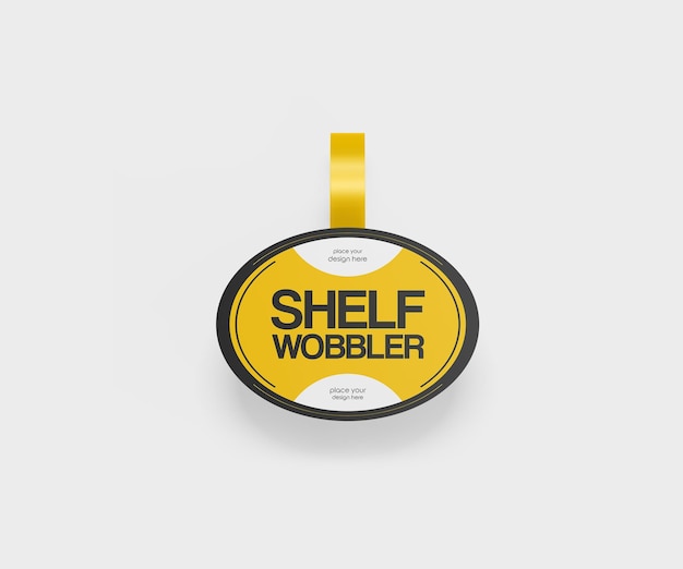 PSD mockup wobbler scaffale elipse