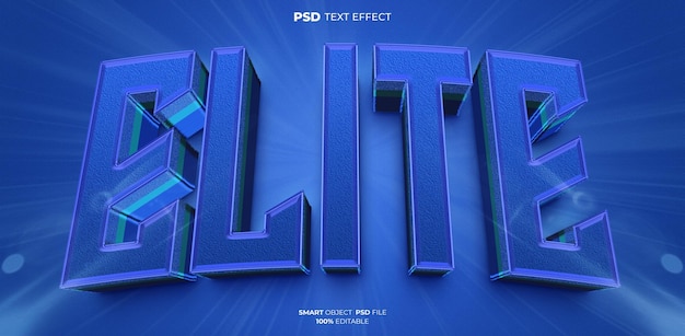 PSD Элитный 3d редактируемый текстовый эффект